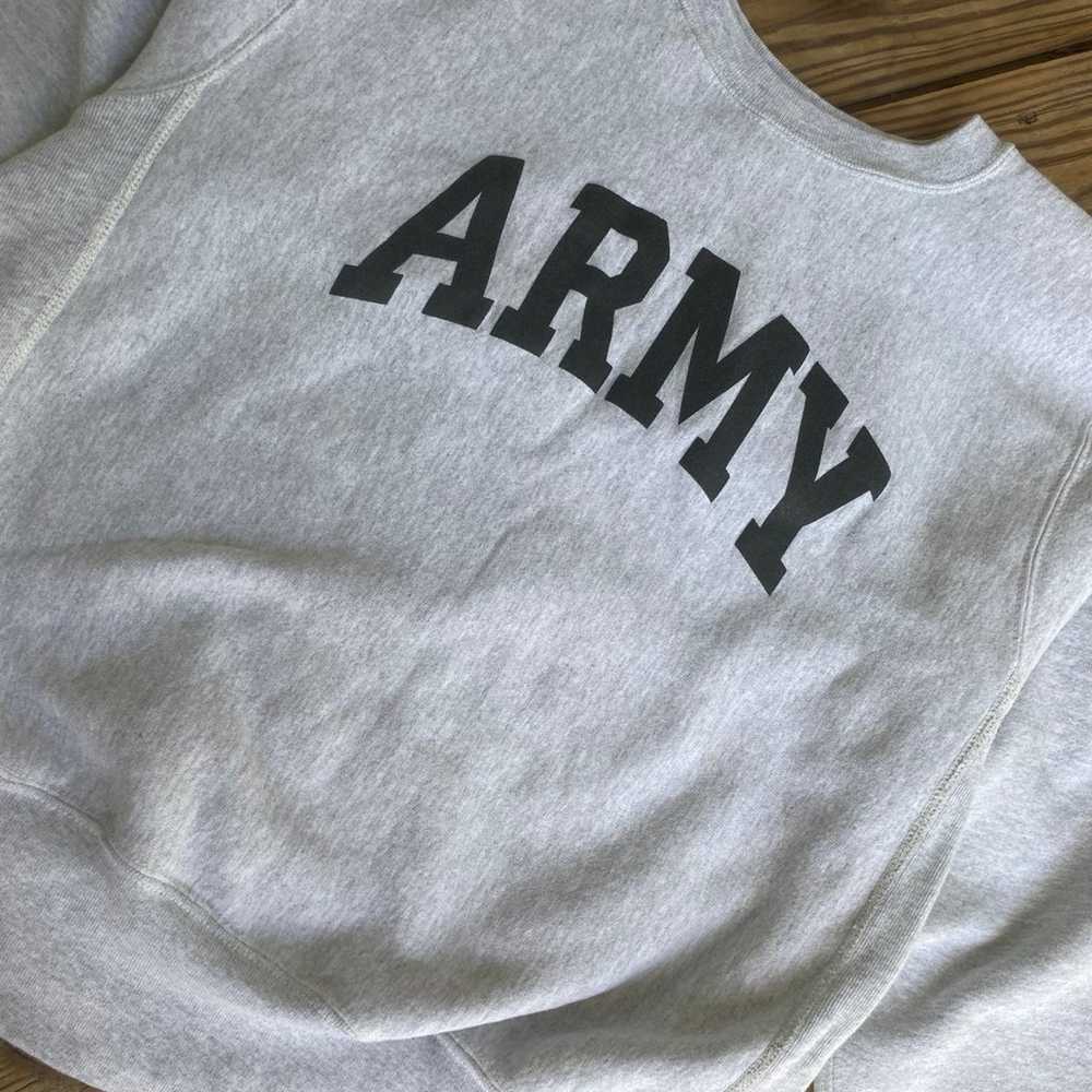 Vintage Army Reverse Weave Crewneck Sweatshirt Me… - image 5