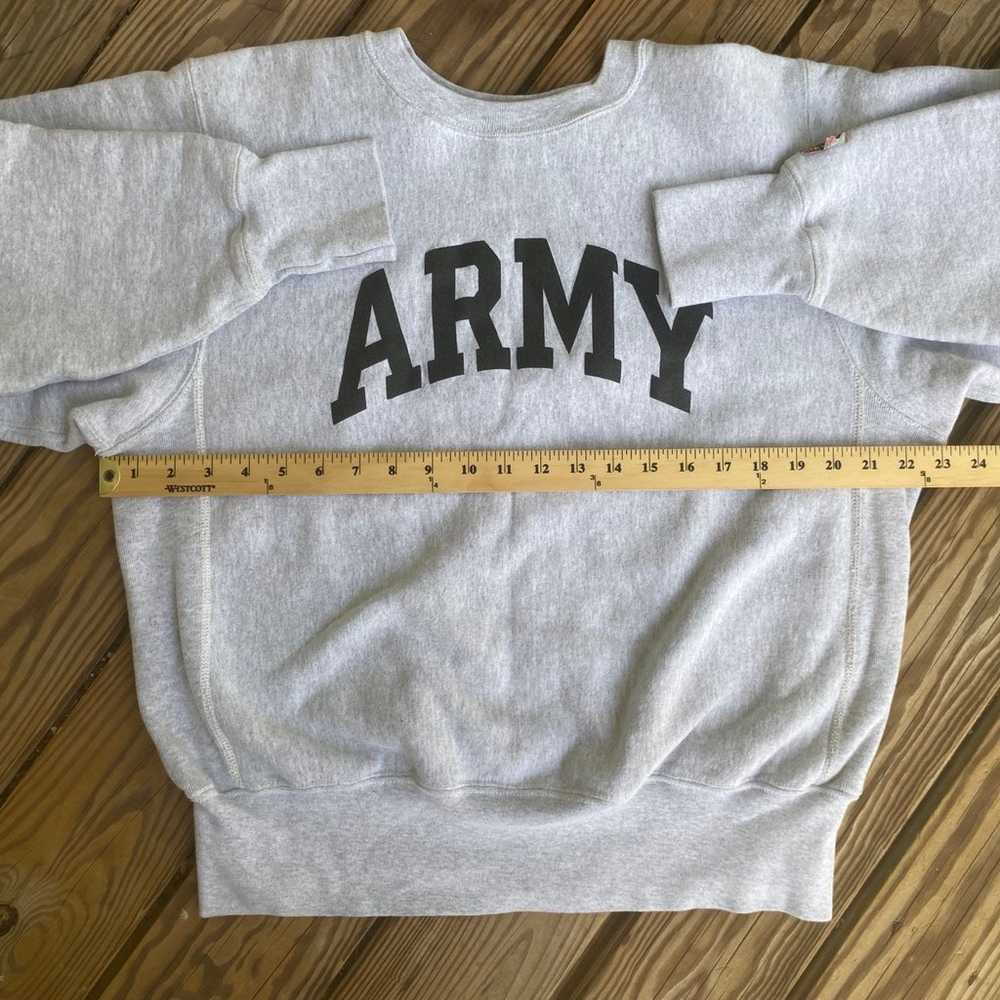 Vintage Army Reverse Weave Crewneck Sweatshirt Me… - image 9