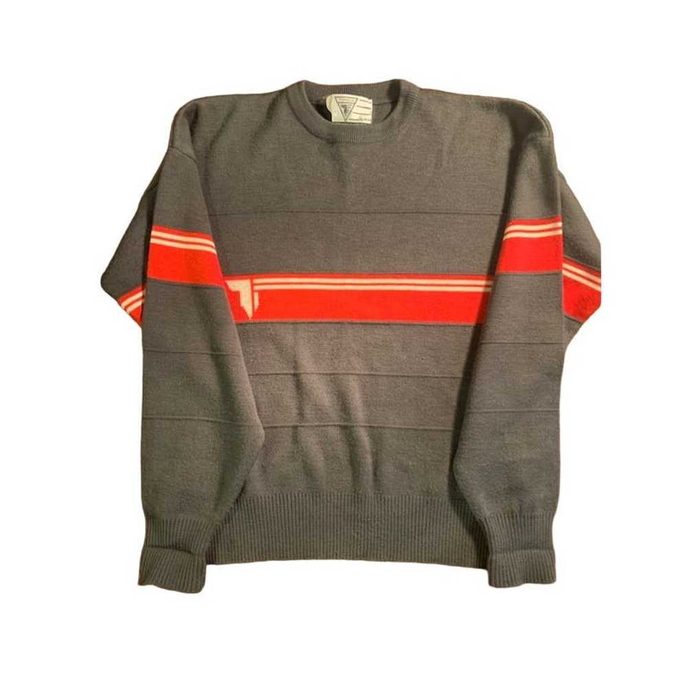 Vintage Tyrolia By Head sweater Ski gray striped … - image 2