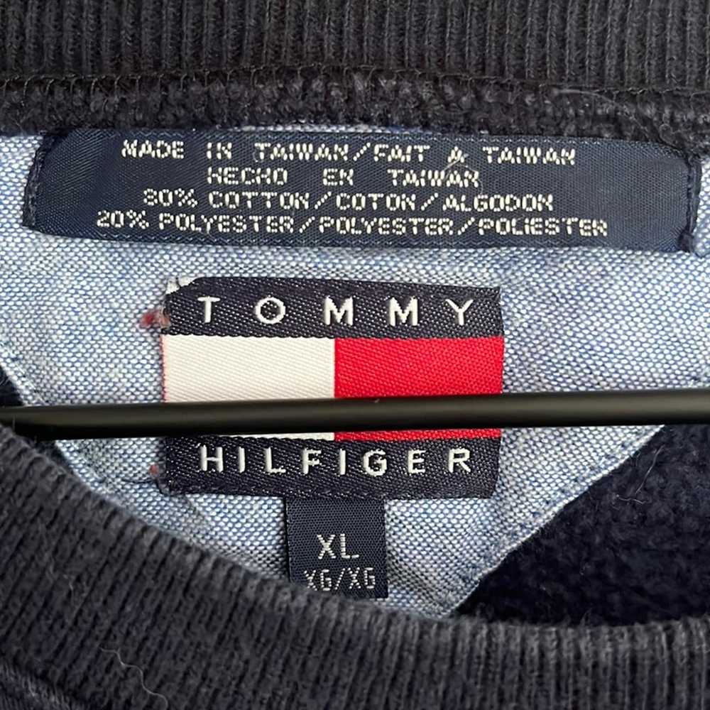 Vintage Mens Tommy Hilfiger Sweater XL Navy Pullo… - image 3