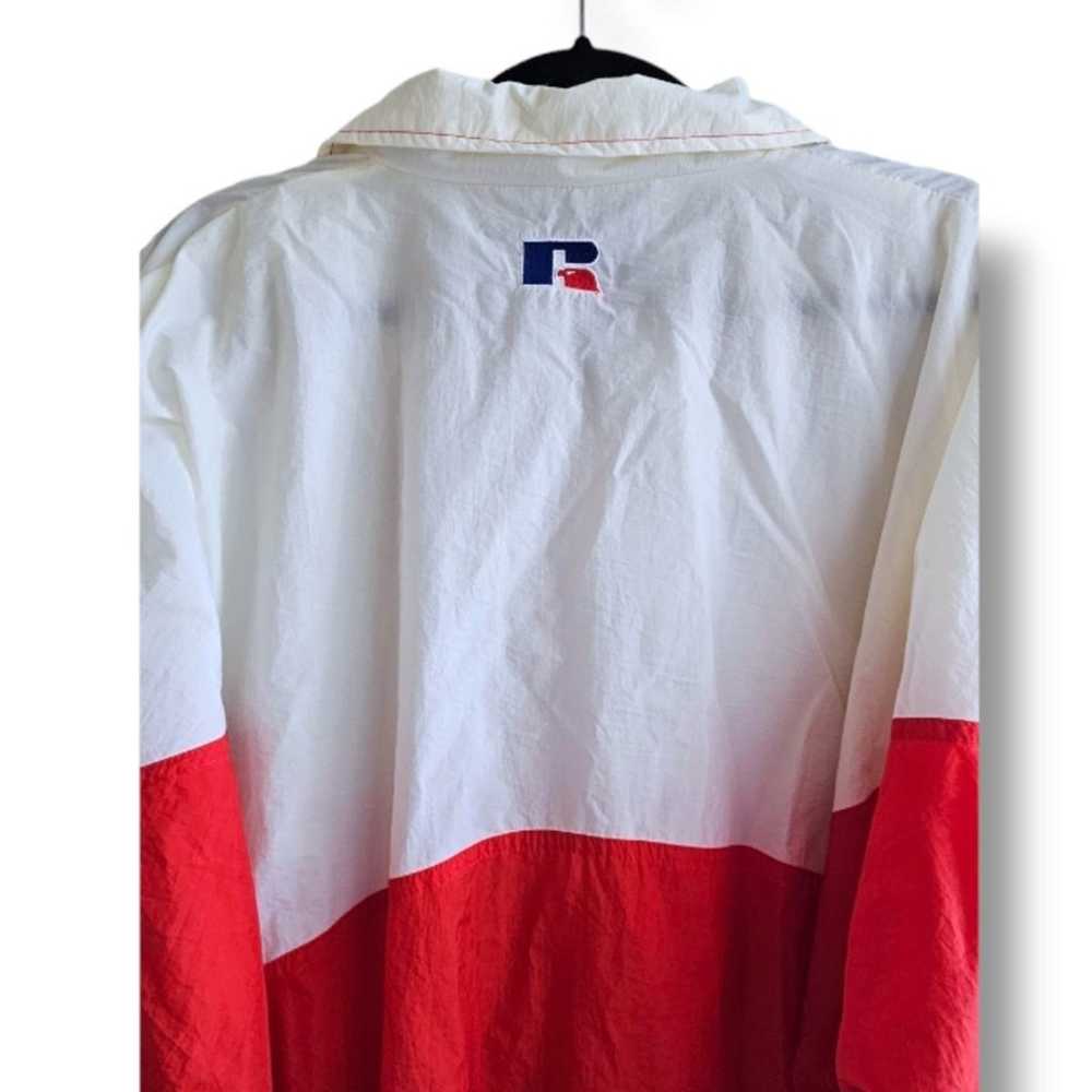 Vintage 90s Russell Athletic Wind Breaker Red Whi… - image 2