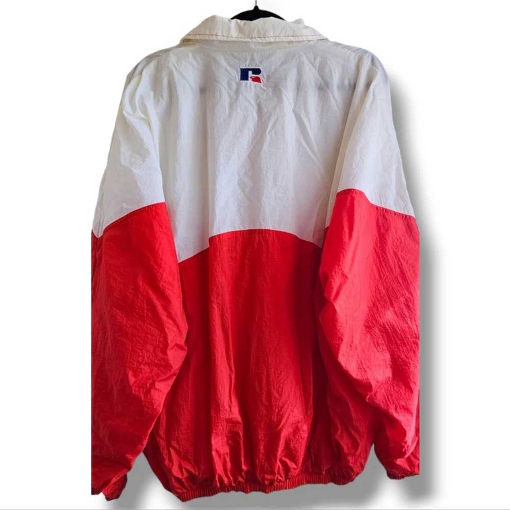 Vintage 90s Russell Athletic Wind Breaker Red Whi… - image 4