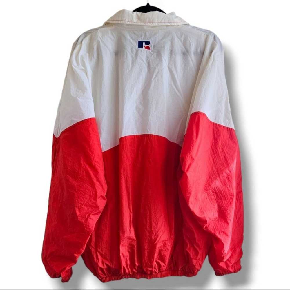 Vintage 90s Russell Athletic Wind Breaker Red Whi… - image 5