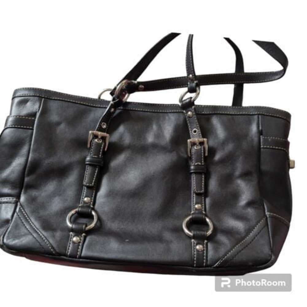 COACH Black Handbag Convertible Crossbody Leather… - image 4