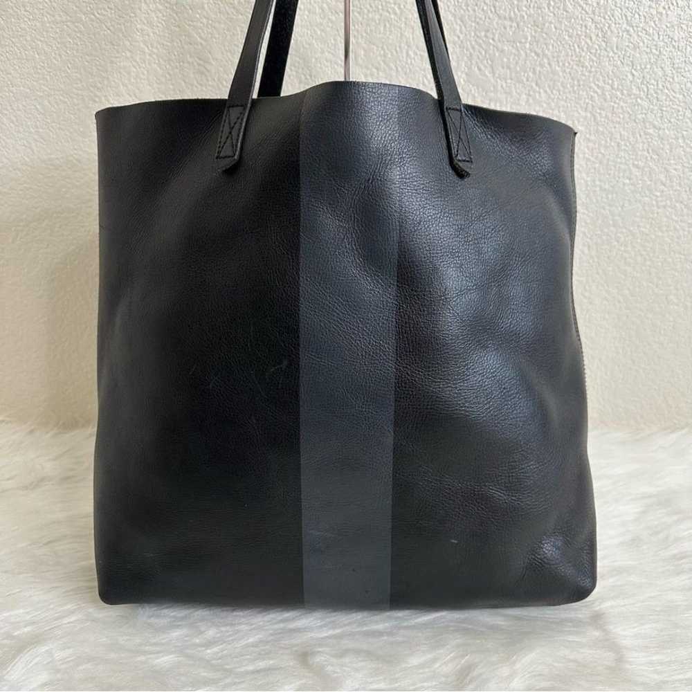 Madewell 100% Leather Black Gray Transport Large … - image 4