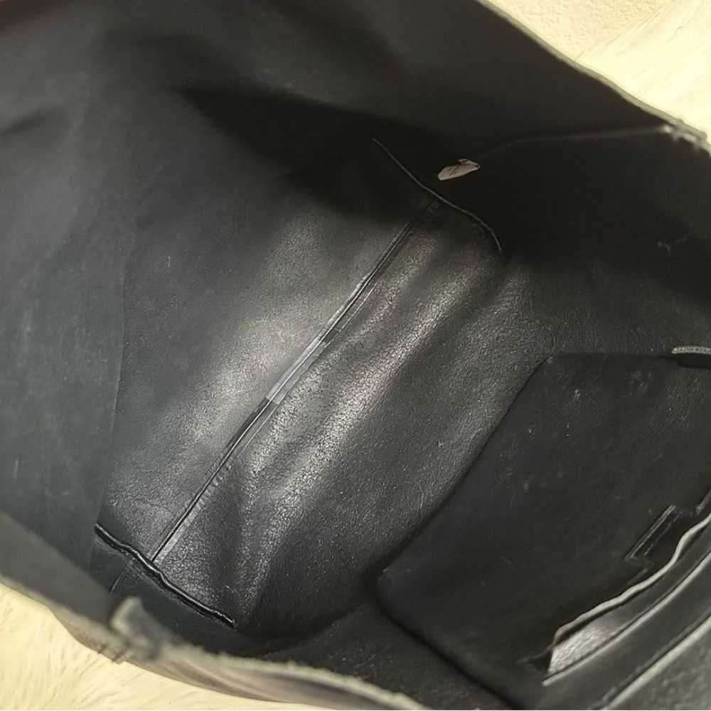 Madewell 100% Leather Black Gray Transport Large … - image 5