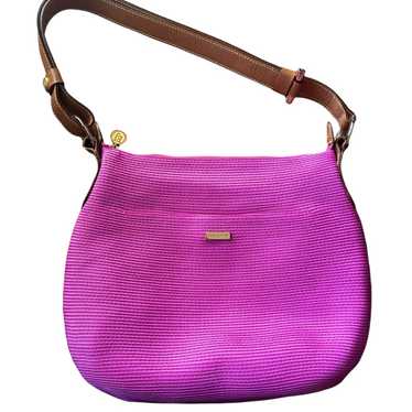Eric Javits  Squishee pink Woven Straw purse