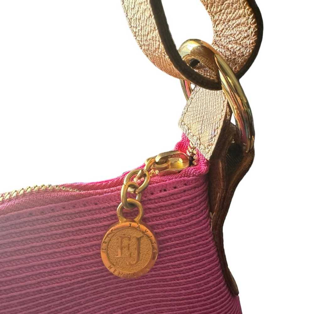 Eric Javits  Squishee pink Woven Straw purse - image 3