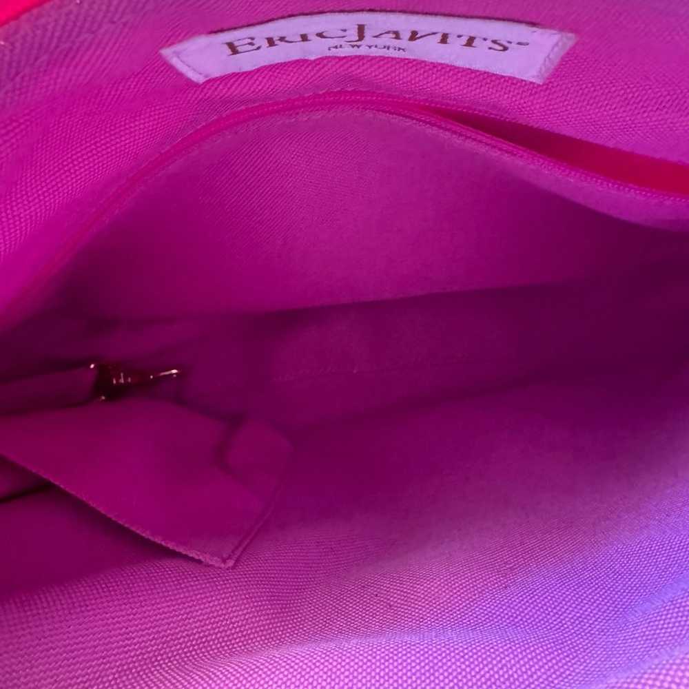 Eric Javits  Squishee pink Woven Straw purse - image 4