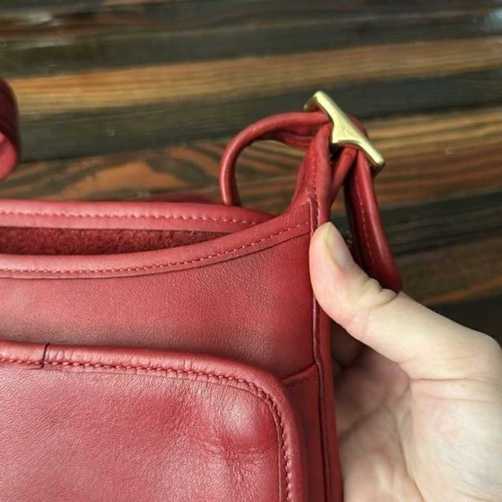 Vintage Coach Red Leather Crossbody Purse - image 11