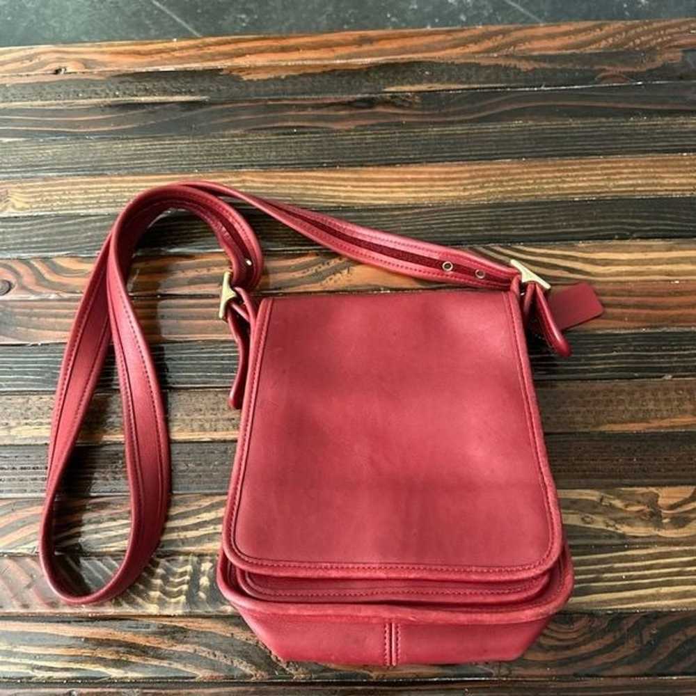 Vintage Coach Red Leather Crossbody Purse - image 1