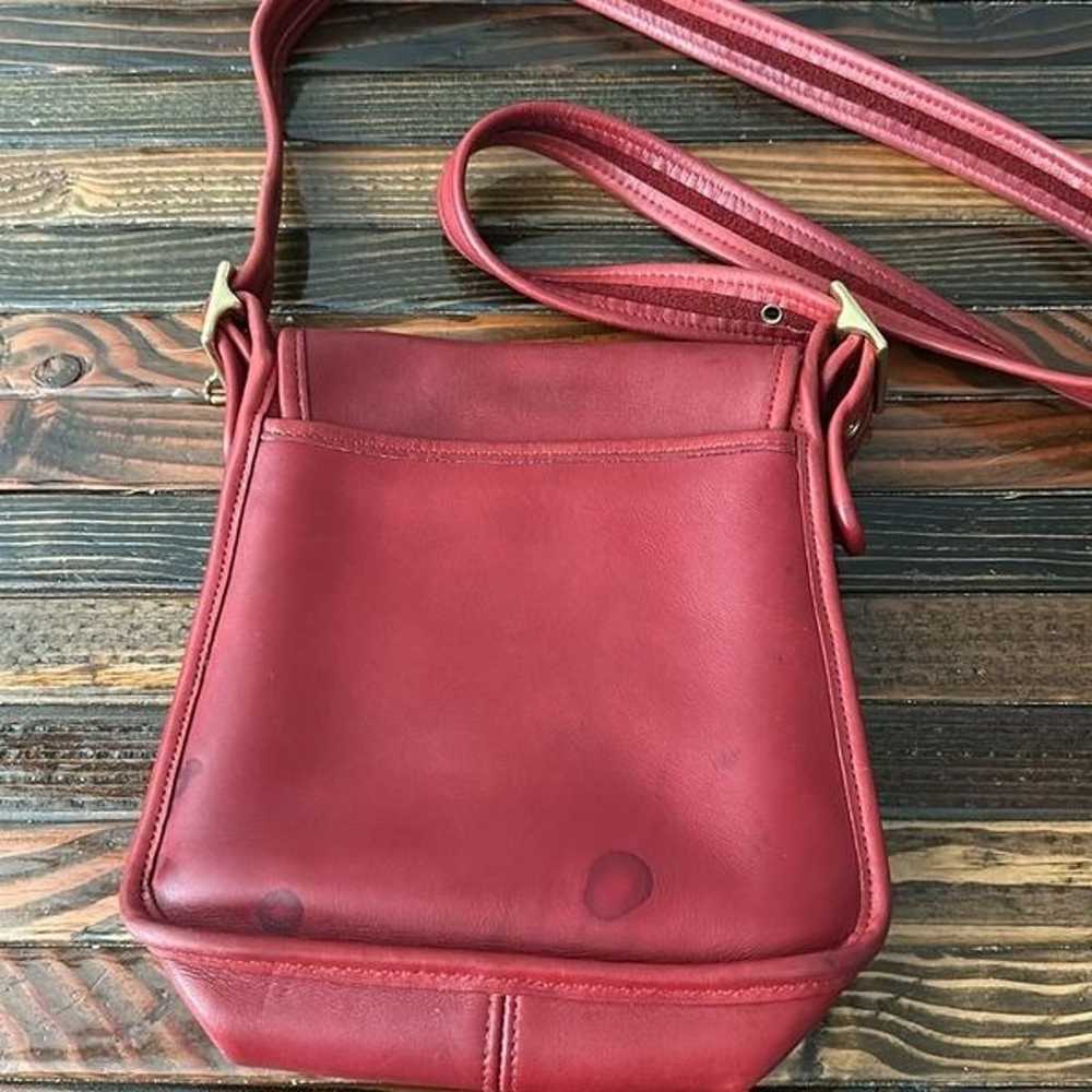 Vintage Coach Red Leather Crossbody Purse - image 2