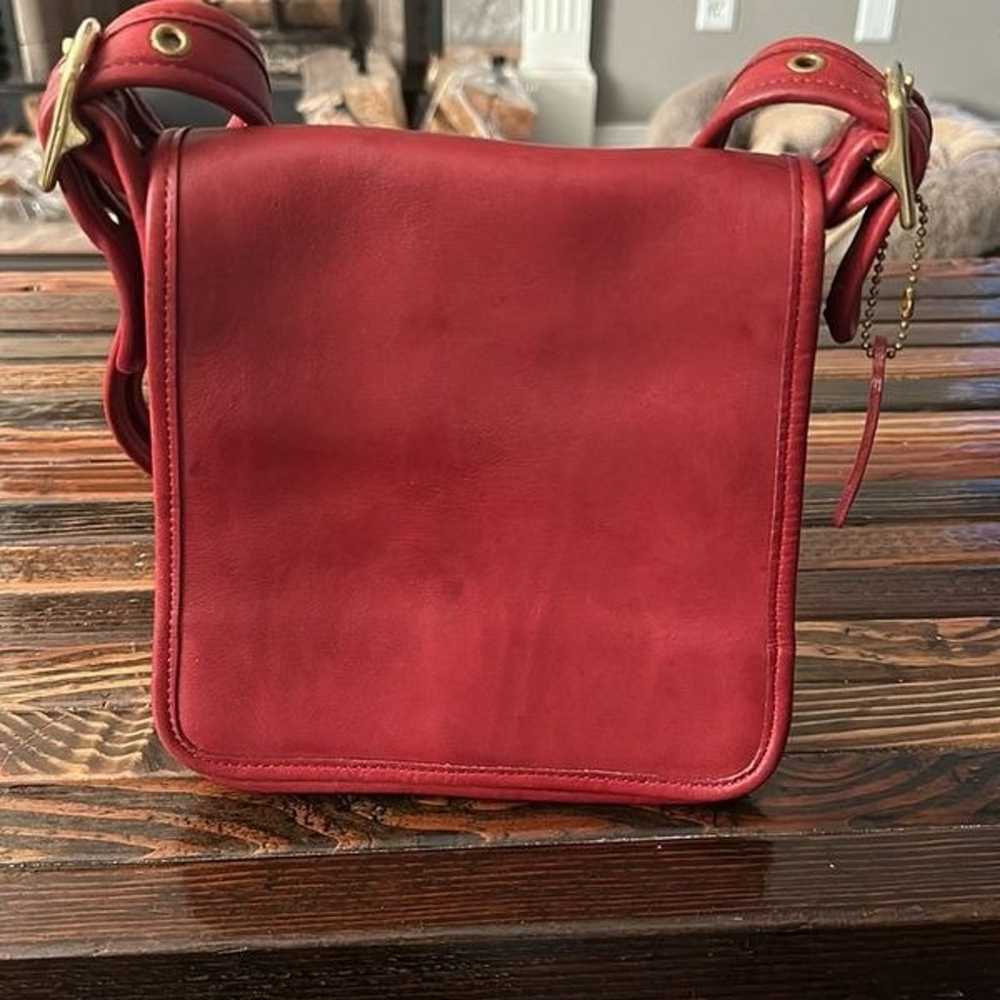 Vintage Coach Red Leather Crossbody Purse - image 3