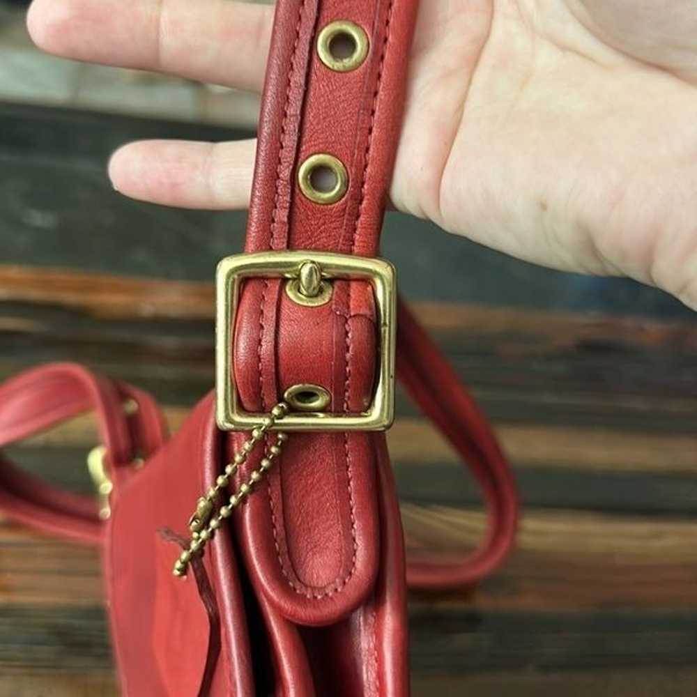 Vintage Coach Red Leather Crossbody Purse - image 4