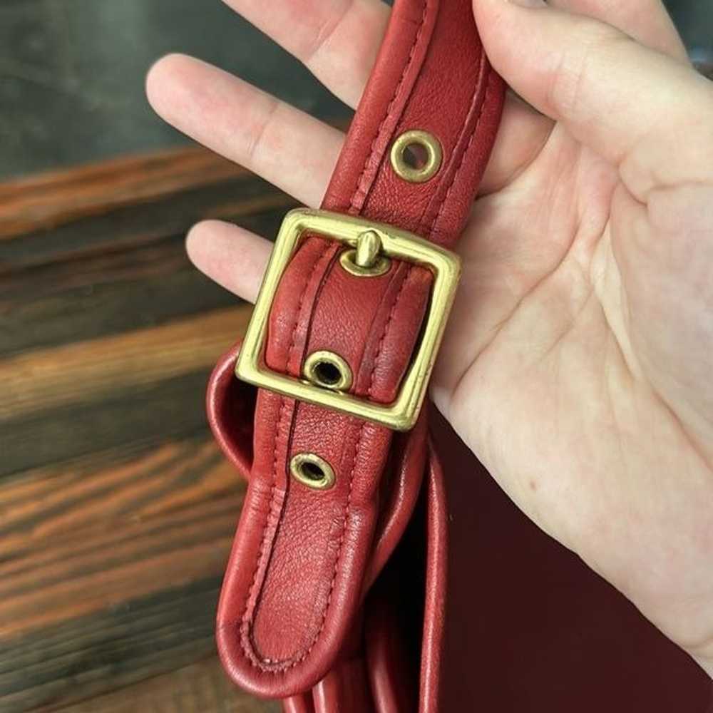 Vintage Coach Red Leather Crossbody Purse - image 5