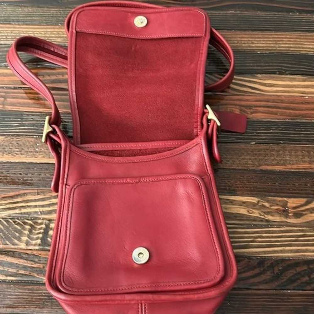 Vintage Coach Red Leather Crossbody Purse - image 6