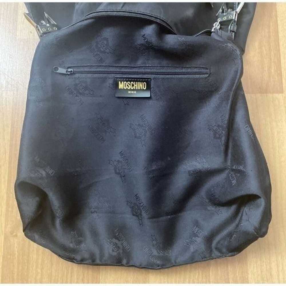 Moschino Black Nylon Shoulder Bag Purse Buckle Le… - image 12