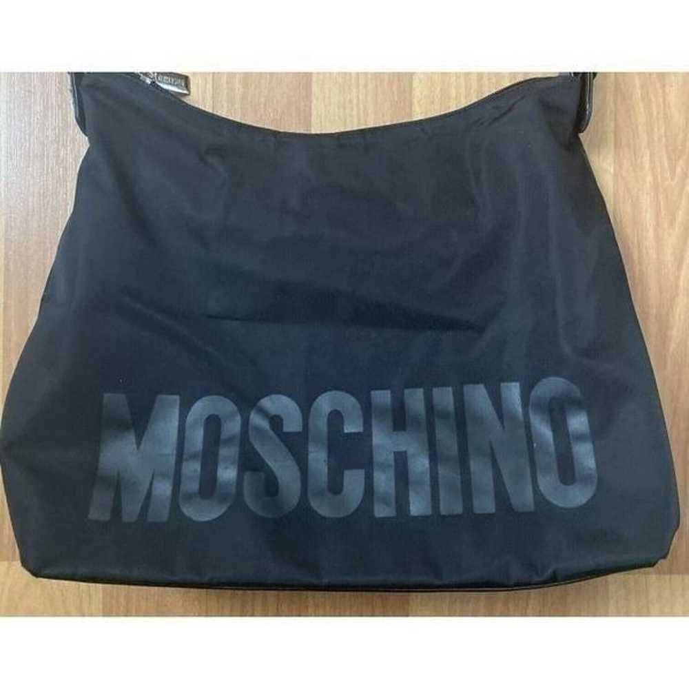 Moschino Black Nylon Shoulder Bag Purse Buckle Le… - image 2