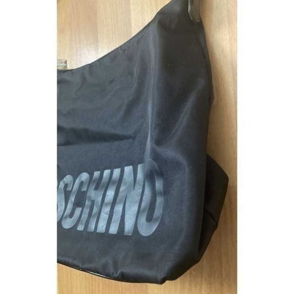 Moschino Black Nylon Shoulder Bag Purse Buckle Le… - image 4