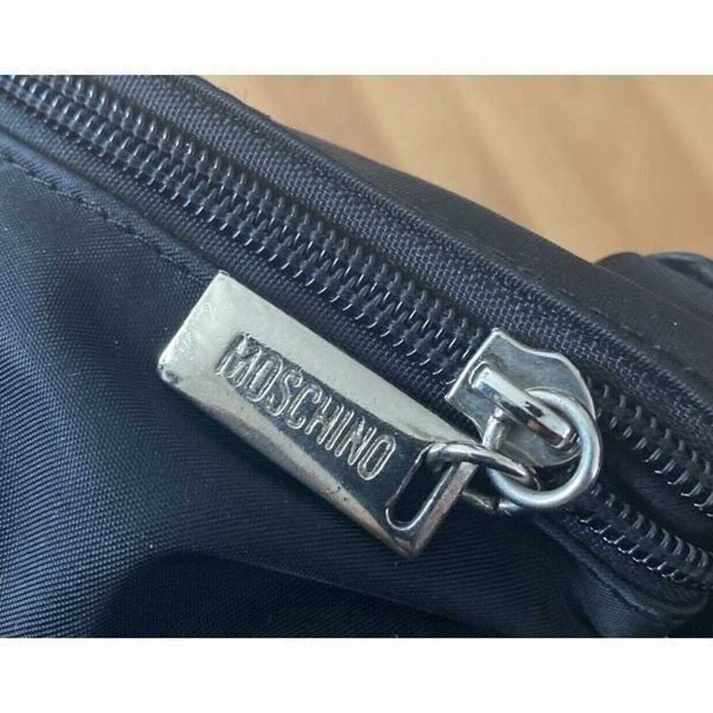 Moschino Black Nylon Shoulder Bag Purse Buckle Le… - image 7