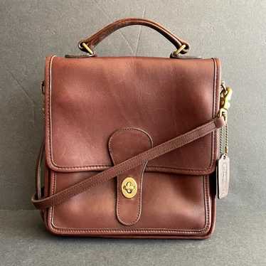 Vintage Coach Brown Leather Willis Station Bag USA