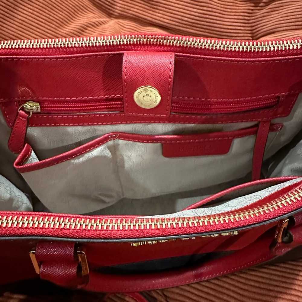 Michael Kors Red & Black Handbag - image 7