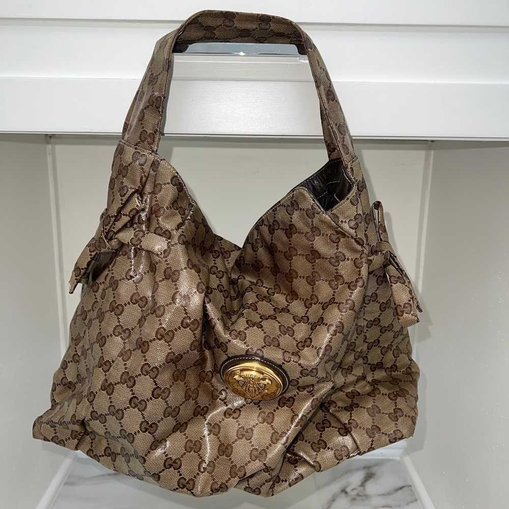 Gucci GG Crystal Canvas Handbag - image 1