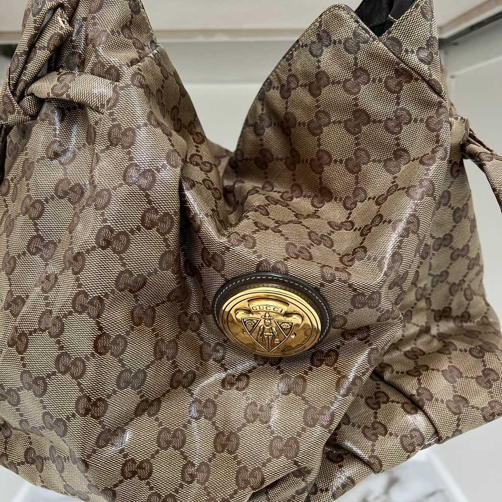 Gucci GG Crystal Canvas Handbag - image 2