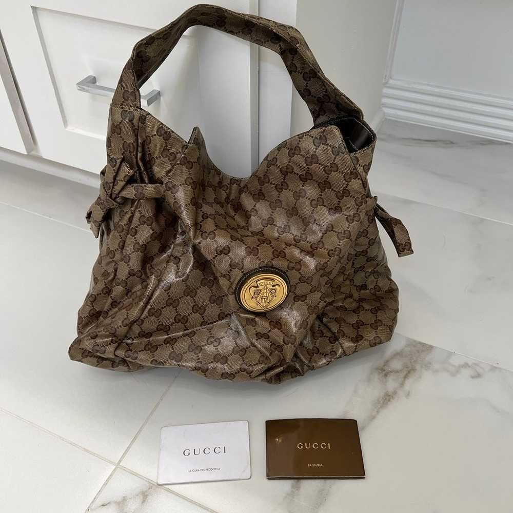 Gucci GG Crystal Canvas Handbag - image 6