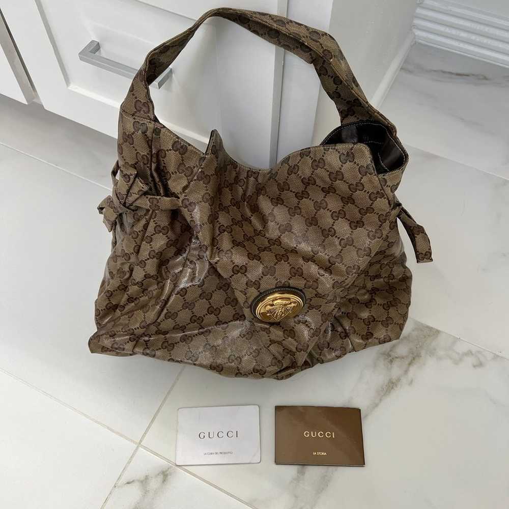 Gucci GG Crystal Canvas Handbag - image 7