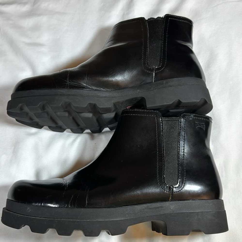 Camper Black Patent Leather Chunky Chelsea Boots … - image 3