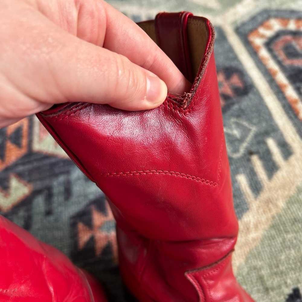 Justin’s Red Round Toe Cowboy Boots - Size 6.5 - image 8