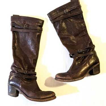 FRYE Jane strappy buckle knee high tall riding bo… - image 1