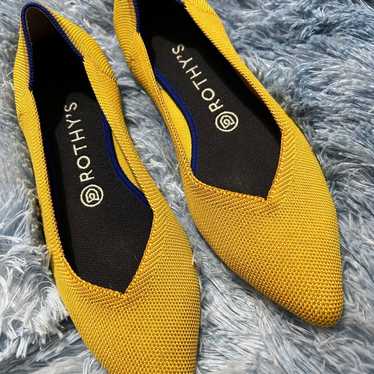 Rothys The Point  Yellow Slip On Pointed Toe Flat… - image 1