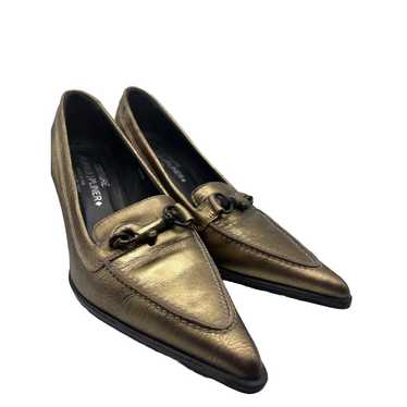 Donald J Pliner Couture Gold Leather Heels 6.5 - image 1