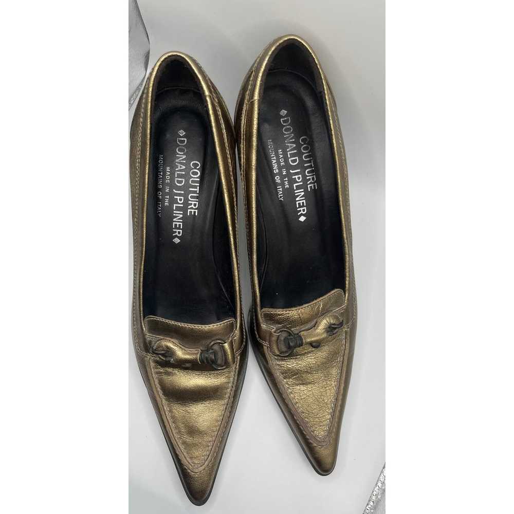 Donald J Pliner Couture Gold Leather Heels 6.5 - image 3