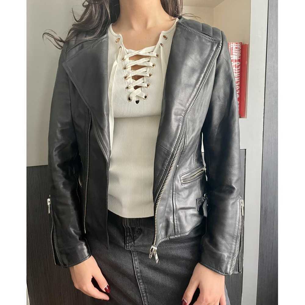 Shine Blossom Leather biker jacket - image 2