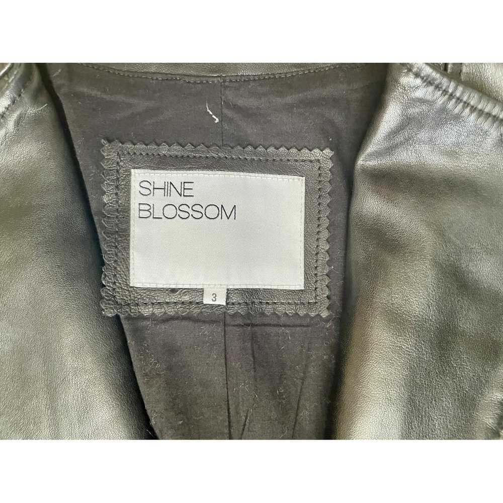 Shine Blossom Leather biker jacket - image 5