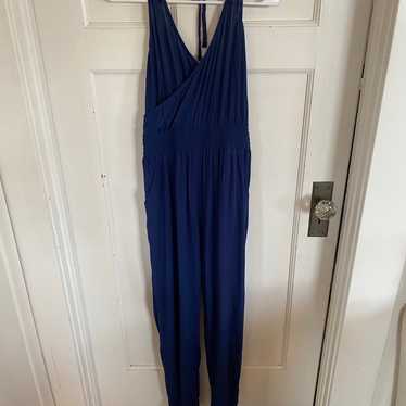 Prana navy blue halter jumpsuit size medium. - image 1