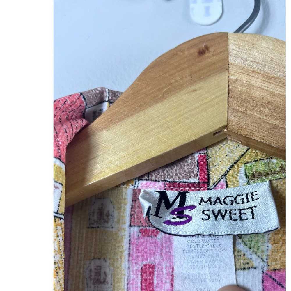 Vintage Vintage Maggie Sweet Printed Button Up Bl… - image 2