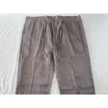 Vintage Bahia Sol Volos Flat Front Linen Pants w/… - image 1