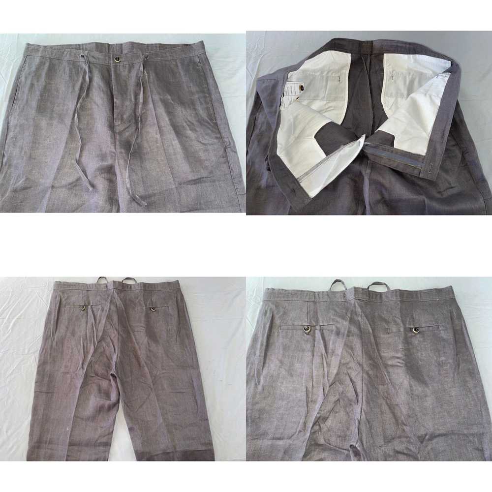 Vintage Bahia Sol Volos Flat Front Linen Pants w/… - image 4