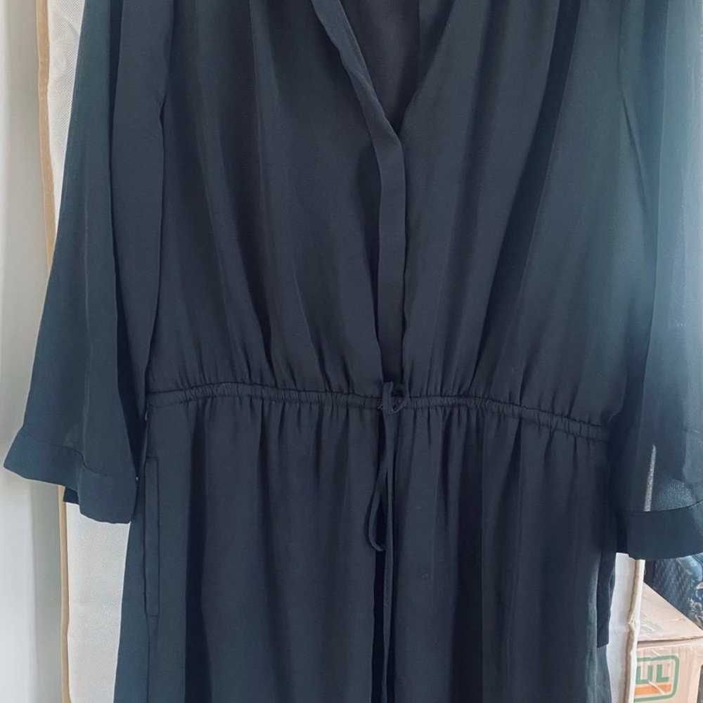 DR2 Black Long-Sleeve Mini Shirt Dress - L - image 1