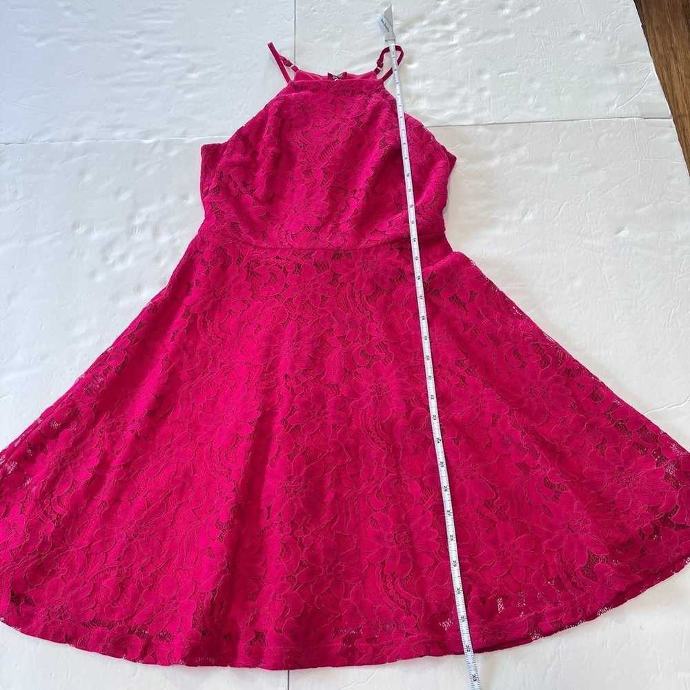 Lulus Raise A Glass Fuchsia Pink Lace Skater Dres… - image 10