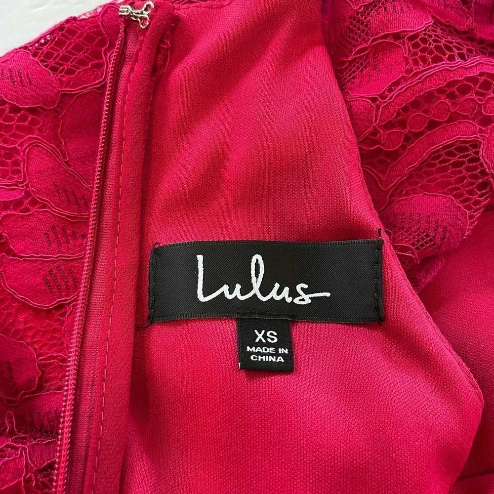 Lulus Raise A Glass Fuchsia Pink Lace Skater Dres… - image 11