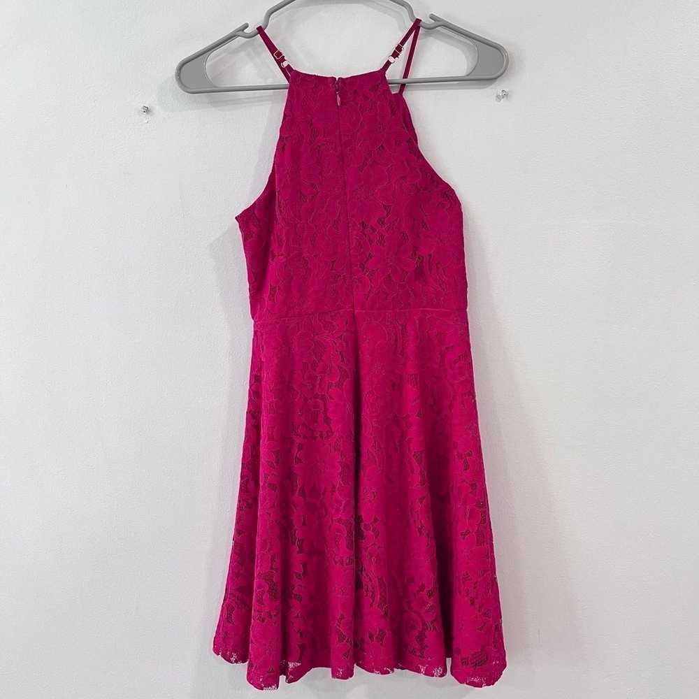 Lulus Raise A Glass Fuchsia Pink Lace Skater Dres… - image 7