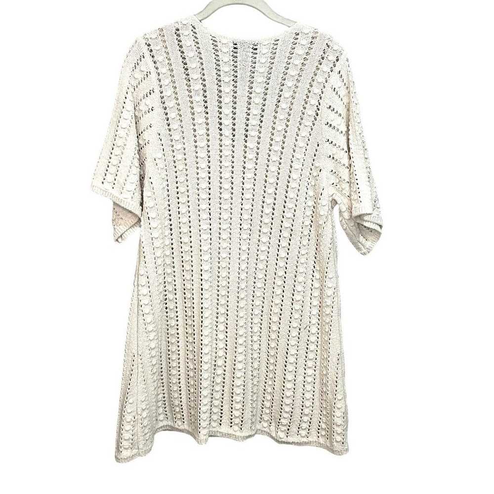 Zara Ivory Cream Short Sleeve Knit Crochet Dress … - image 7