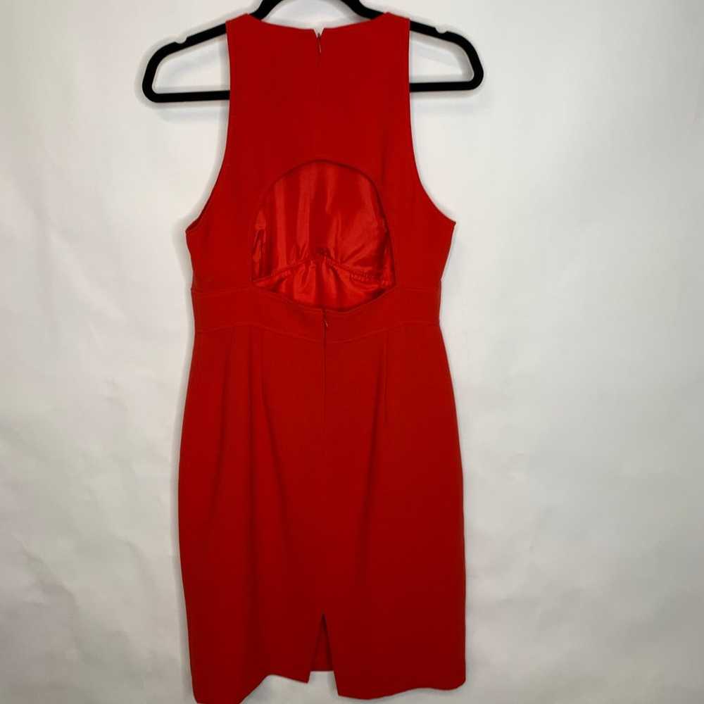 Calvin Klein Red Sheath Dress Back Cut Out Sz 8 - image 2