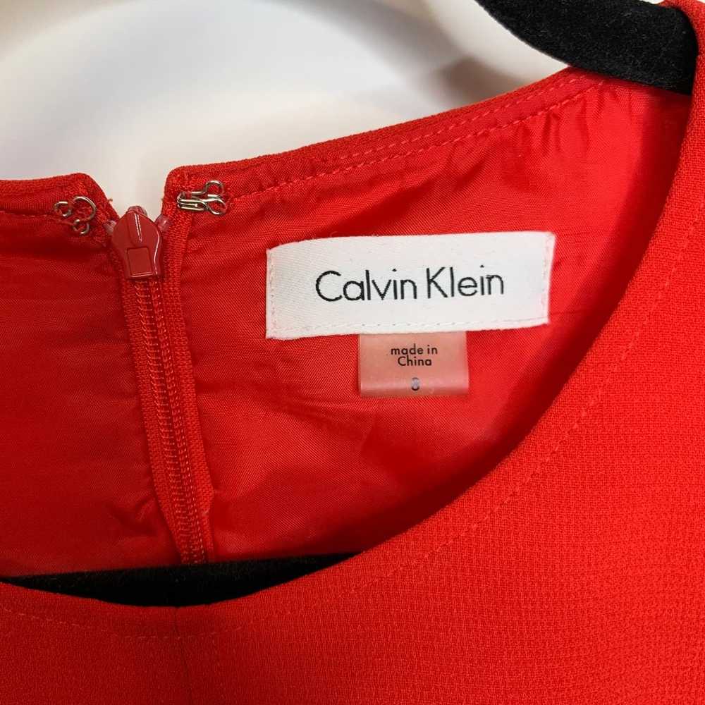 Calvin Klein Red Sheath Dress Back Cut Out Sz 8 - image 6