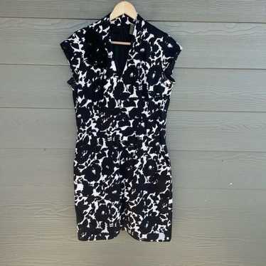 Taylor black and white floral sheath dress - image 1